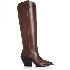 Alias Mae JOS Knee High Brown Chocolate Leather Western Boots Sz EU 40 US 9
